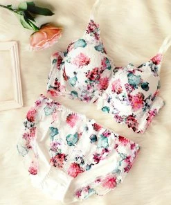 Aimerfeel Flower Lace Side Slimming Lacy Push-Up Bra BRAS