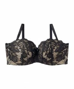 Aimerfeel BRAS Strapless Maximum Boost Bra CHOMORI BRA(R) Demi Bra With Flower Lace