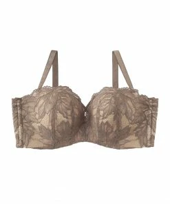 Aimerfeel BRAS Strapless Maximum Boost Bra CHOMORI BRA(R) Demi Bra With Flower Lace