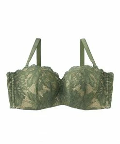 Aimerfeel BRAS Strapless Maximum Boost Bra CHOMORI BRA(R) Demi Bra With Flower Lace