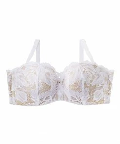 Aimerfeel BRAS Strapless Maximum Boost Bra CHOMORI BRA(R) Demi Bra With Flower Lace