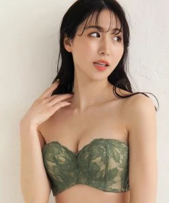 Aimerfeel BRAS Strapless Maximum Boost Bra CHOMORI BRA(R) Demi Bra With Flower Lace