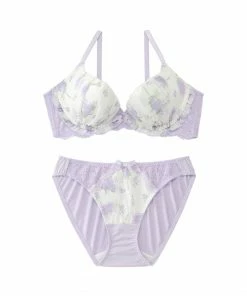 Aimerfeel BRAS Mimosa Flower Lacy Bra & Panty With Side Support