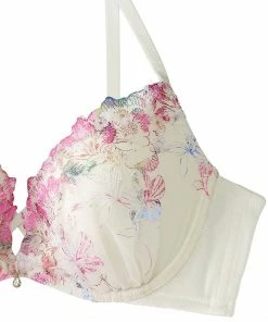 Aimerfeel Embroidered Floral Lace Bra & Panty With Side Support