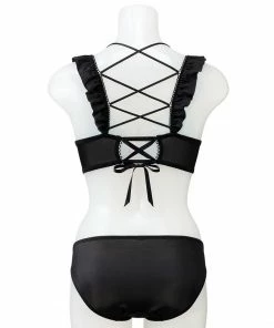 Aimerfeel BRAS Frill Lace-up Bra & Panty