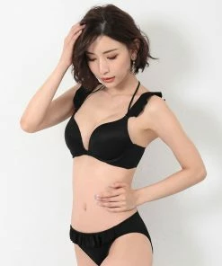 Aimerfeel BRAS Frill Lace-up Bra & Panty