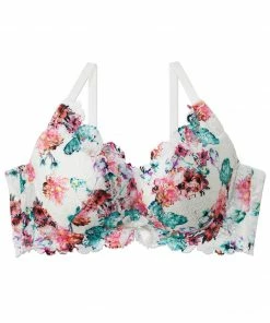 Aimerfeel Flower Lace Side Slimming Lacy Push-Up Bra BRAS