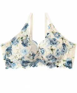 Aimerfeel Side Slimming Lacy Push-Up Bra In Rose Print