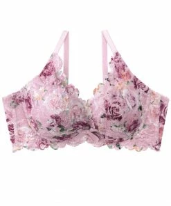 Aimerfeel Side Slimming Lacy Push-Up Bra In Rose Print