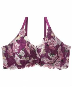 Aimerfeel Side Slimming Lacy Push-Up Bra In Rose Print