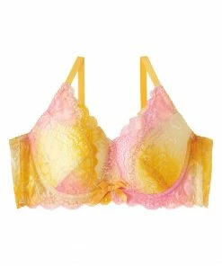 Aimerfeel Gradient Color Lace Side Slimming Lacy Push-Up Bra