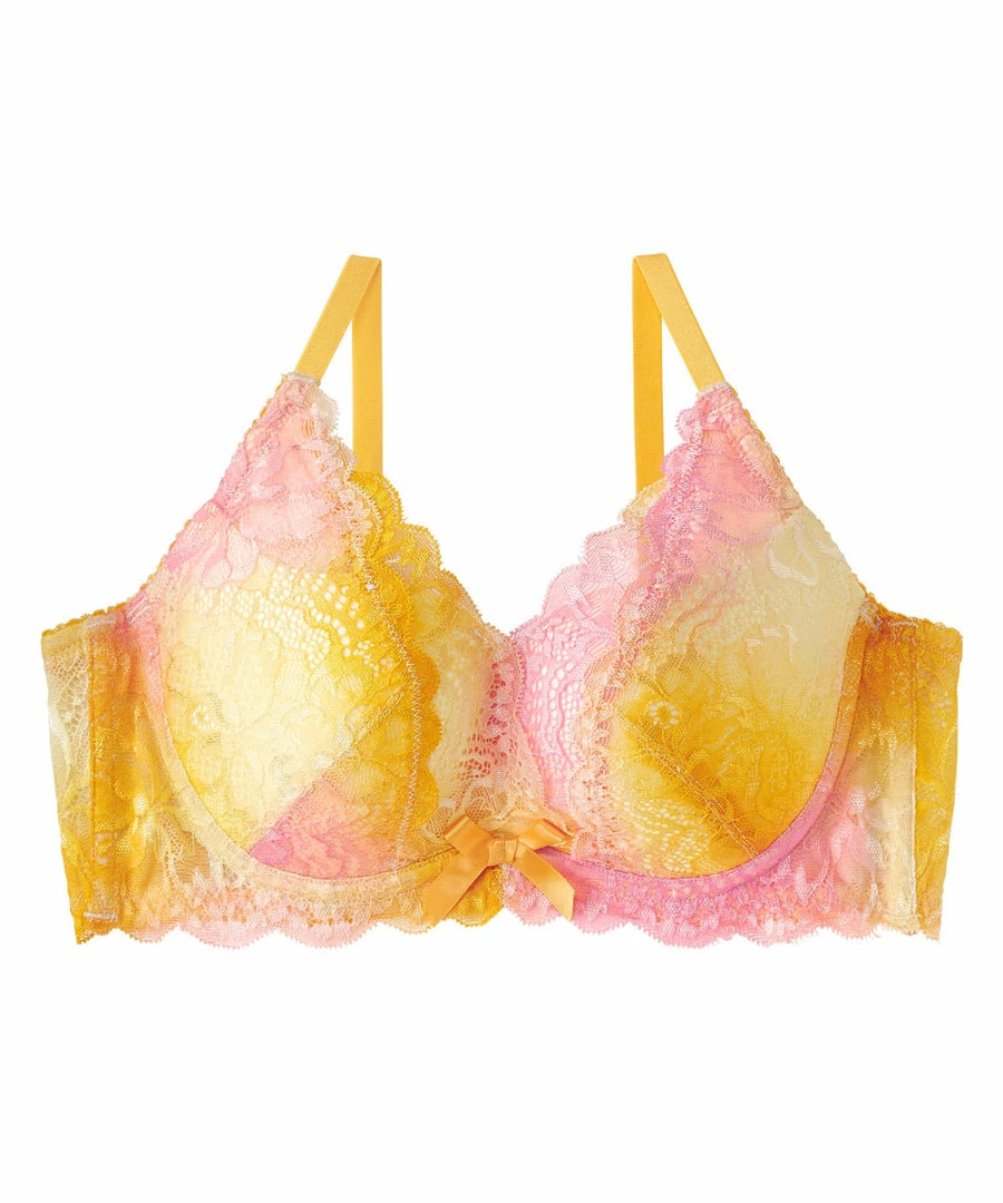 Aimerfeel Gradient Color Lace Side Slimming Lacy Push-Up Bra