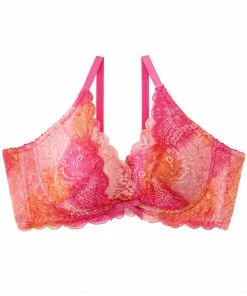 Aimerfeel Gradient Color Lace Side Slimming Lacy Push-Up Bra