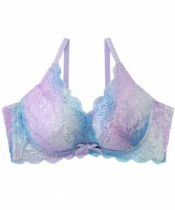 Aimerfeel Gradient Color Lace Side Slimming Lacy Push-Up Bra