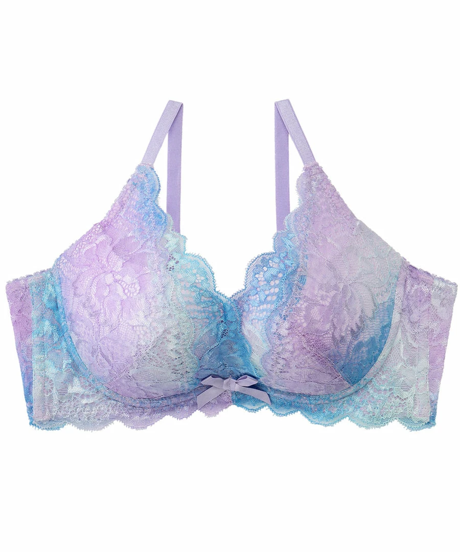 Aimerfeel Gradient Color Lace Side Slimming Lacy Push-Up Bra
