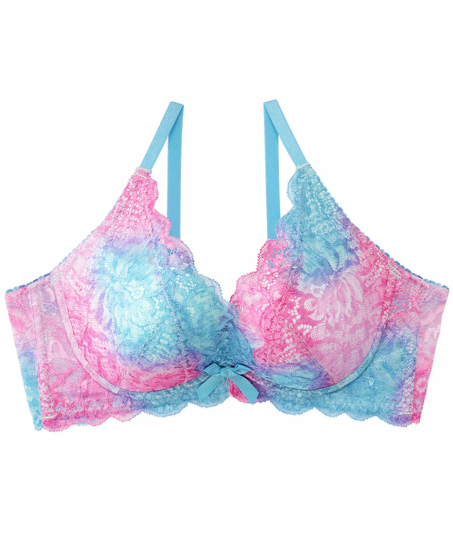 Aimerfeel Gradient Color Lace Side Slimming Lacy Push-Up Bra