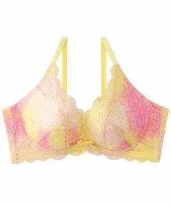 Aimerfeel Gradient Color Lace Side Slimming Lacy Push-Up Bra