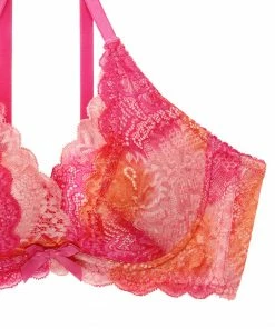 Aimerfeel Gradient Color Lace Side Slimming Lacy Push-Up Bra
