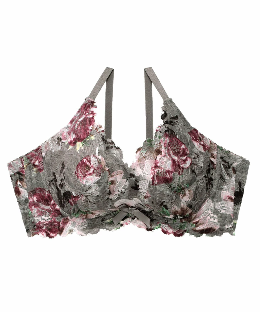 Aimerfeel BRAS Mature Flower Side Slimming Lacy Push-Up Bra