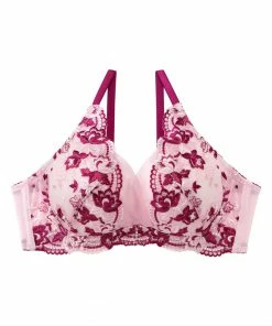 Aimerfeel Embroidery Flower Print Side Support Bra BRAS