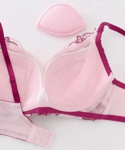 Aimerfeel Embroidery Flower Print Side Support Bra BRAS