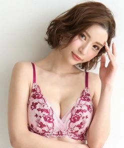 Aimerfeel Embroidery Flower Print Side Support Bra BRAS