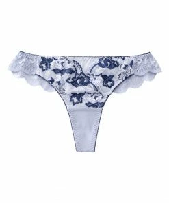 Aimerfeel Embroidery Flower Print Thong Panty PANTIES