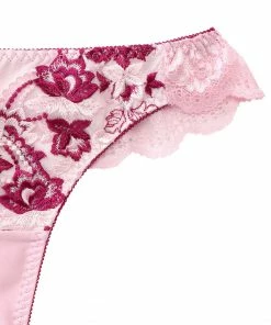 Aimerfeel Embroidery Flower Print Thong Panty PANTIES
