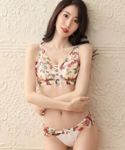 Aimerfeel Flower Lace-Up Side Support Bra BRAS