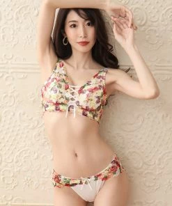 Aimerfeel Flower Lace-Up Bikini Panty