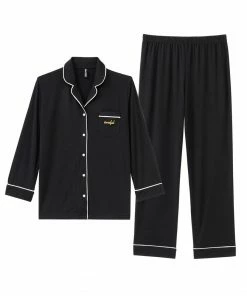 Aimerfeel Plain Pajamas Top-Bottom Set