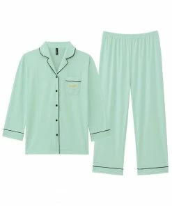Aimerfeel Plain Pajamas Top-Bottom Set