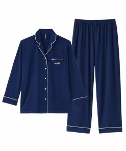 Aimerfeel Plain Pajamas Top-Bottom Set