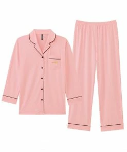 Aimerfeel Plain Pajamas Top-Bottom Set