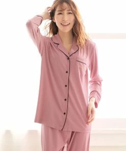 Aimerfeel Plain Pajamas Top-Bottom Set