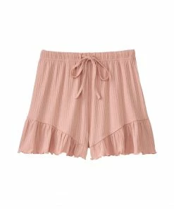 Aimerfeel Rib Frill Camisole Cardigan Shorts 3-piece Set