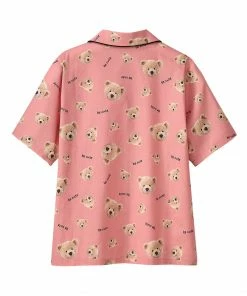 Aimerfeel Cotton 100% Short Sleeve Bear Pattern Top-Bottom Set SLEEP