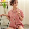 Aimerfeel Cotton 100% Short Sleeve Bear Pattern Top-Bottom Set SLEEP