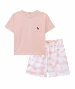 Aimerfeel Fruit Embroidery Top And Bottom Set SLEEP