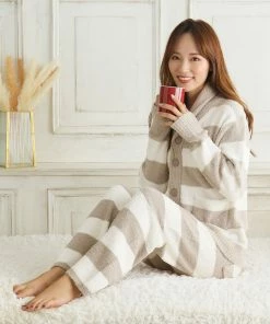 Aimerfeel Border Chenille Yarn Top And Bottom Set SLEEP