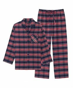 Aimerfeel Pajamas Flannel Shirt Top-Bottom Set