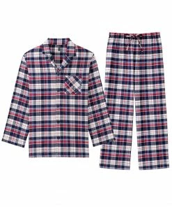 Aimerfeel Pajamas Flannel Shirt Top-Bottom Set