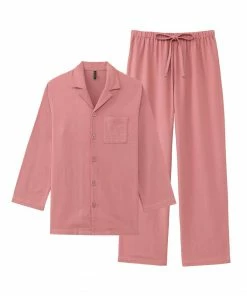 Aimerfeel Pajamas Flannel Shirt Top-Bottom Set