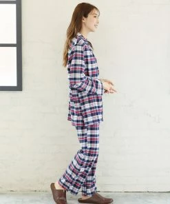 Aimerfeel Pajamas Flannel Shirt Top-Bottom Set