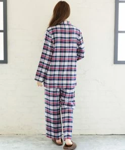 Aimerfeel Pajamas Flannel Shirt Top-Bottom Set
