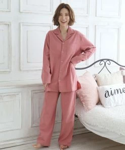 Aimerfeel Pajamas Flannel Shirt Top-Bottom Set
