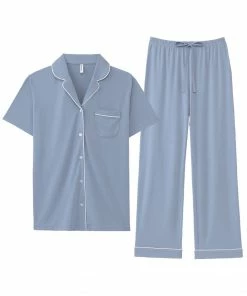 Aimerfeel Cool Touch Material Pajamas Top-Bottom Set SLEEP