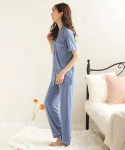 Aimerfeel Cool Touch Material Pajamas Top-Bottom Set SLEEP