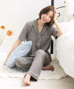 Aimerfeel Cool Touch Material Pajamas Top-Bottom Set SLEEP