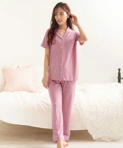 Aimerfeel Cool Touch Material Pajamas Top-Bottom Set SLEEP